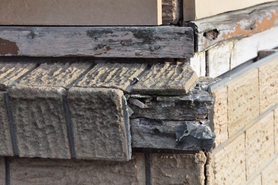  Imitation brick cladding - exterior close up