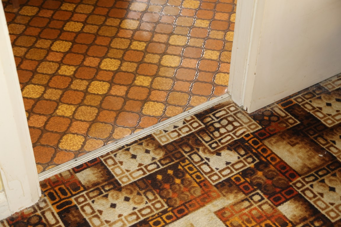 Vinyl floor meets carpet