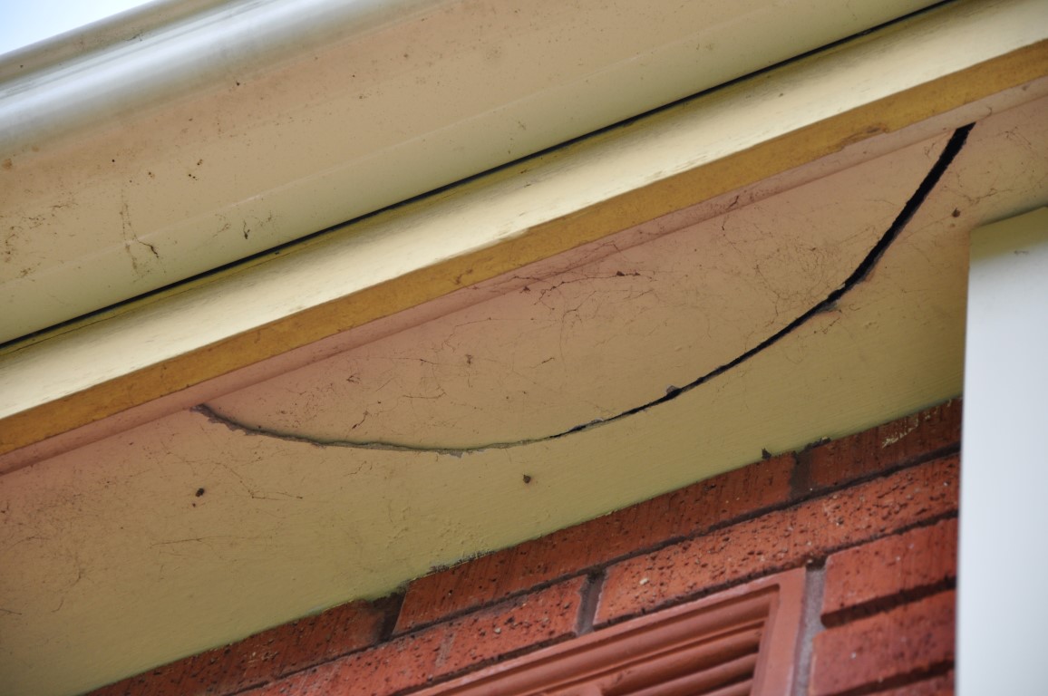 Asbestos cement eaves - damaged