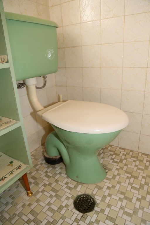 Bathroom wall and floor tiles with toilet 