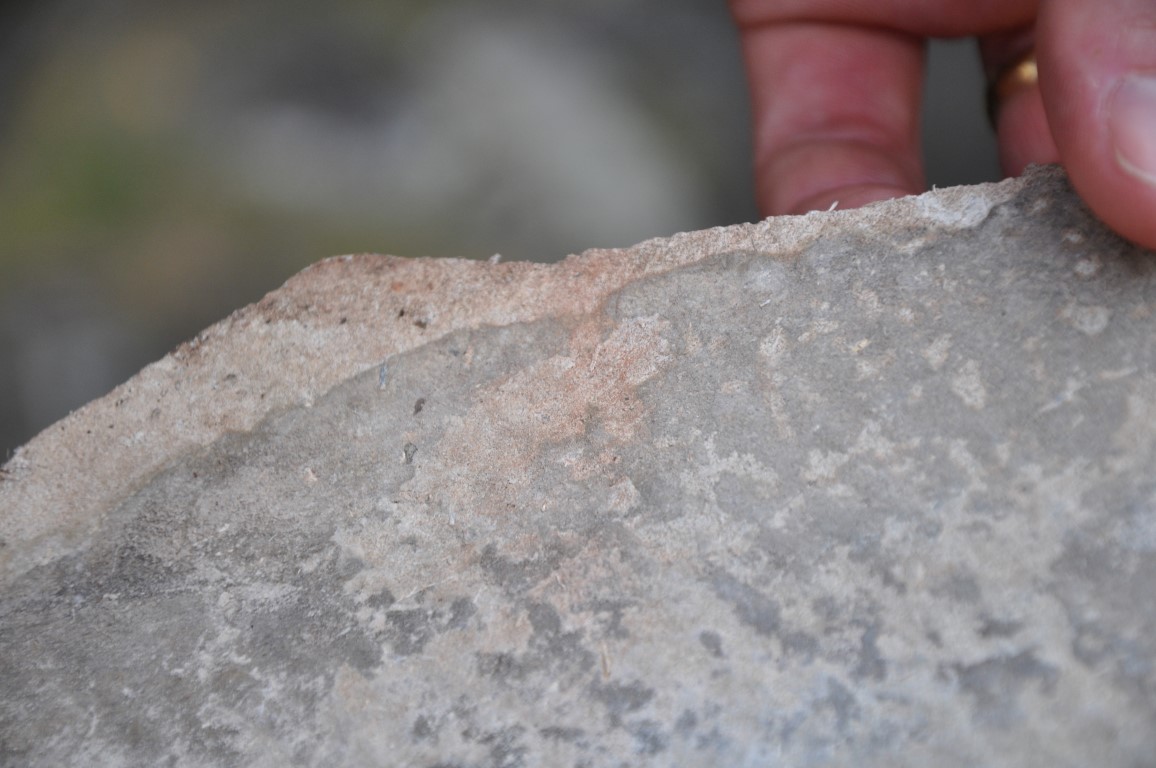 Close up of broken cement sheet