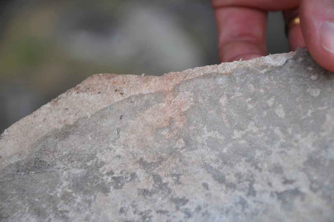 Close up of broken cement sheet