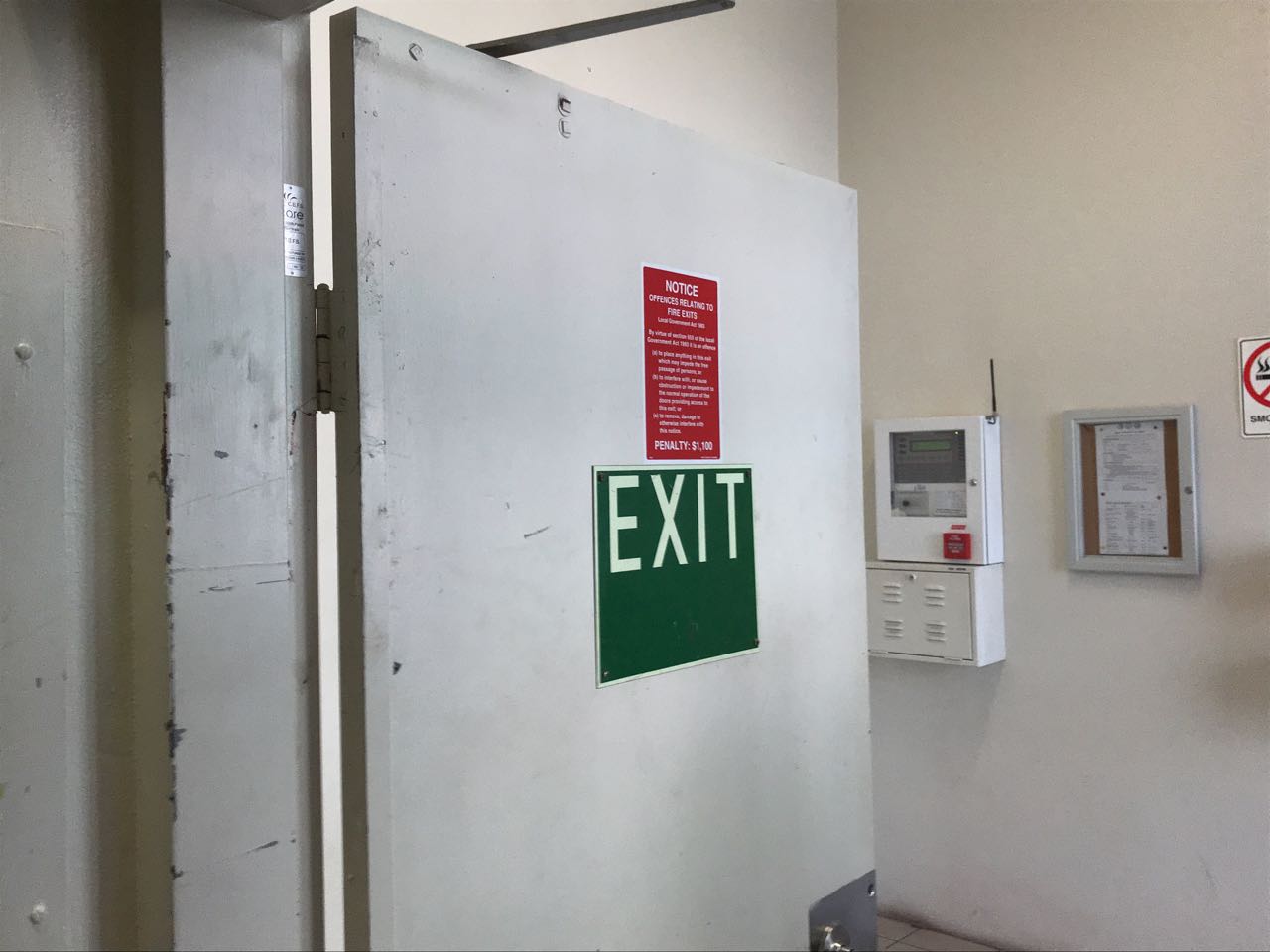 A fire door made form asbestos containing materials. 