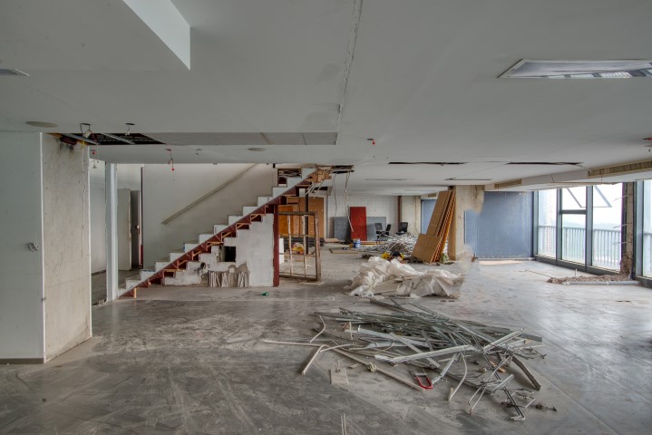 Inside a commercial building being renovated